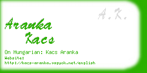 aranka kacs business card